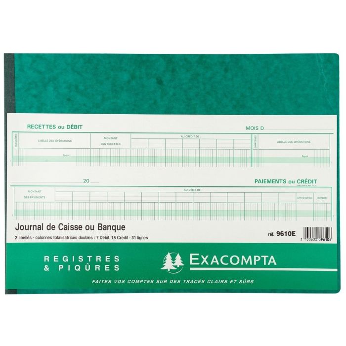 EXACOMPTA 9610E Journal de caisse ou de banque - 280 x 380 mm