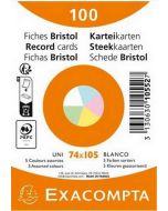 Fiches Bristol unies sous film - 74 x 105 mm - Assortiment EXACOMPTA Lot de 100