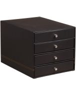 Module de classement 4 tiroirs - Simili-cuir Noir RHODIA