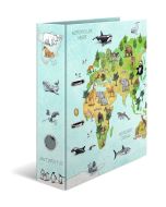 Classeur à 2 anneaux - Dos de 70 mm - Carte du Monde : HERMA Ecole maternelle image