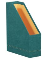 Porte-revues en simili cuir - Dos de 95 mm - Noir/Orange RHODIA