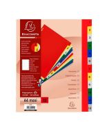 Jeu de 12 Intercalaires numériques en PP - Assortiment - 1 à 12 - 245 x 297 mm A4 maxi EXACOMPTA