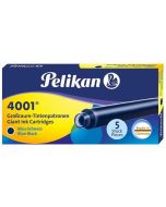 Photo Boite de 5 grandes Cartouches d'encre - Bleu noir PELIKAN 4001 GTP/5