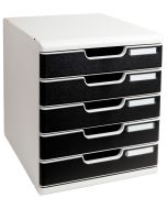 EXACOMPTA Module de rangement 5 tiroirs - Modulo - Gris/noir 301014D