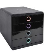 Caisson à 4 Tiroirs - Pop Box - Noir/Pastel : EXACOMPTA Aquarel image