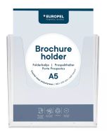 Porte-brochures mural A5 portrait - 1 compartiment - Transparent EUROPEL