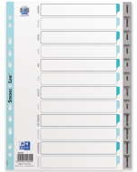 Jeu de 12 Intercalaires mensuels en plastique - 210 x 297 mm OXFORD