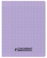 Cahier d'écolier 170 x 220 mm Grands carreaux 96 pages - Polypro Lilas pastel CONQUERANT