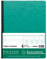 EXACOMPTA : Registre comptable 4 colonnes sur 1 page 4040E