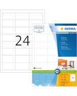 Étiquettes adhésives - 64,6 x 33,8 mm - Blanc : HERMA Premium Lot de 2400 Image