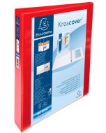 EXACOMPTA 51846RE : Classeurs personnalisables avec 3 pochettes - Rouge - Dos de 44 mm