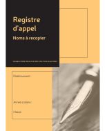 Cahier d'appels journaliers - Noms à recopier Ecole LE DAUPHIN