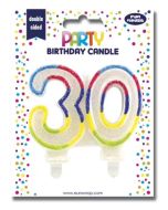 Bougie d'anniversaire Chiffre 30 : CLAIREFONTAINE image