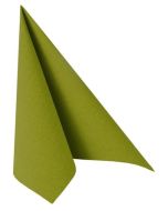 Photo PAP STAR : Lot de 50 serviettes en papier unies 400 x 400 mm - ROYAL Collection - couleur vert olive 81749