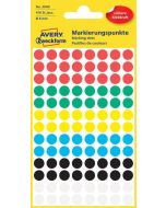 AVERY : Lot de 416 pastilles adhésives 8 mm Couleurs assorties