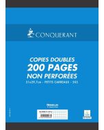 Lot de 200 pages - Copies doubles perforées Grands carreaux - 210 x 297 mm : CONQUERANT SEPT Visuel