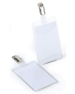 Lot de 25 Badges d'identification avec clip et ouverture sur le haut : DURABLE Visuel