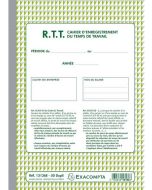 Cahier d'enregistrement du Temps de Travail - RTT Exacompta 13136E