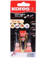 Photo Colle instantanée Gel - 3 tubes de 1 g KORES PowerGlue