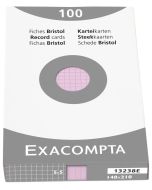 Photo Fiches Bristol quadrillées - 148 x 210 mm - Rose EXACOMPTA Image