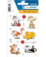 Photo HERMA : Lot de 16 stickers en papier - Chats rigolos - 3357