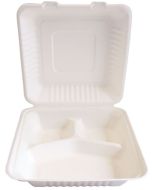 Photo Boîte à repas carrée en canne à sucre - 3 compartiments NATURE STAR 