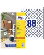 Photo Étiquettes adhésives permanentes - Diamètre 20 mm - Blanc AVERY