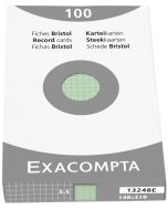 Photo Fiches Bristol quadrillées - 148 x 210 mm - Vert EXACOMPTA Image
