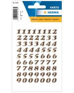 Photo HERMA : Etiquettes à chiffres autocollantes - Or scintillant - 8 mm