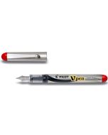 Photo PILOT 281631 : Stylo plume jetable V-Pen Silver - Rouge