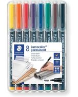 Photo STAEDTLER : Etui de 8 marqueurs permanents Lumocolor pour rétroprojecteur - 317 M WP8 