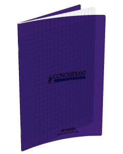 Cahier d'écolier - 48 pages Grands carreaux - 170 x 220 mm - Polypro Violet : CONQUERANT Visuel