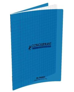 Cahier d'écolier 170 x 220 mm Grands carreaux 96 pages - Polypro Bleu : CONQUERANT Image