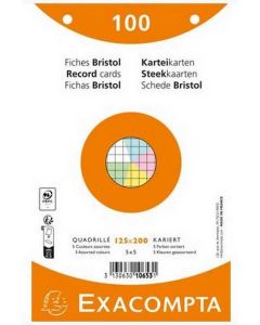 Fiches Bristol lignées sous film - 148 x 210 mm - Vert EXACOMPTA Lot de 100