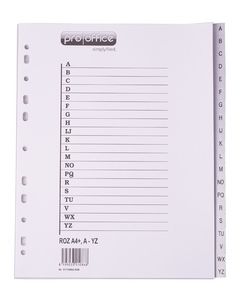 Intercalaire alphabétique en plastique - A à Z - A4 PRO-OFFICE Image