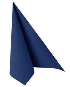 Lot de 50 Serviettes en papier - Bleu foncé - 400 x 400 mm : PAPSTAR ROYAL Collection  image