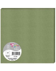 Carte en papier - 160 x 160 mm - Vert sauge POLLEN Lot de 25