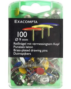 Boite de 100 punaises laiton - Assortiment Exacompta 14751E photo