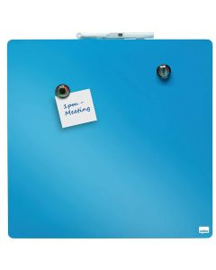 Tableau Mémo Magnétique Carré - Bleu - 360 x 360 mm : NOBO image