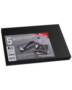 Carton mousse A4 - 5 mm - Noir CLAIREFONTAINE Lot de 5