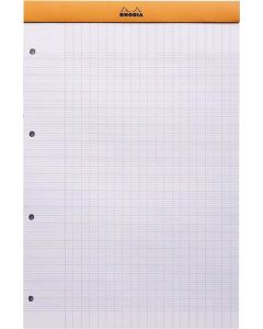 Bloc-Notes quadrillé perforé - 210 x 318 mm A4+ RHODIA N°20 Couverture Orange