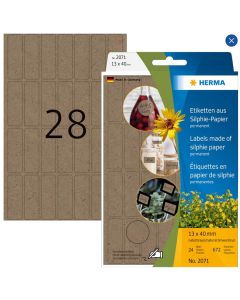 Étiquettes muiti-usages - Brun naturel - 13 x 40 mm HERMA Lot de 672