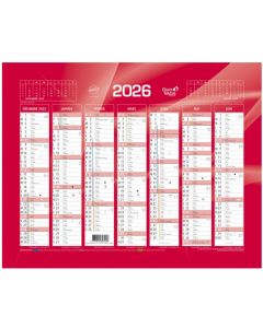 Calendrier mural 2025 - 270 x 210 mm QUO VADIS Rouge