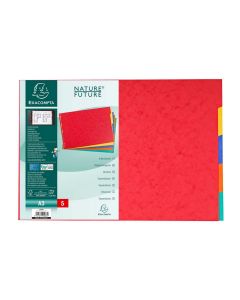 Jeu de 5 Intercalaires A3 en carte lustrée rigide - Assortiment EXACOMPTA