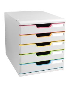 Module de rangement 5 tiroirs - Modulo - Blanc/Arlequin : EXACOMPTA Black Office image