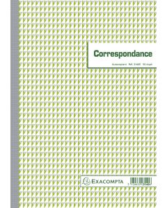 CORRESPONDANCE Carnet autocopiant ligné A4 3140E Exacompta