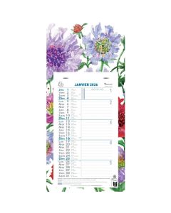 Calendrier mensuel 2025 mural - 16 x 33 cm EXACOMPTA Fleurs