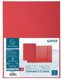 Chemises à 2 rabats - Rouge EXACOMPTA SUPER 210 Lot de 50 Image