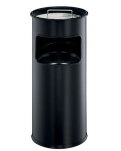 Corbeille à Papier ronde avec cendrier - 17 litres - Noir DURABLE METAL