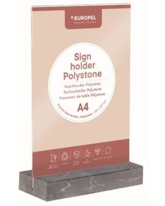 Présentoir de table avec socle en Polystone - Anthracite - A4 : EUROPEL image